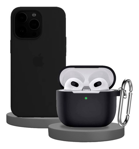 Case De Silicona Para iPhone + Case Para AirPods