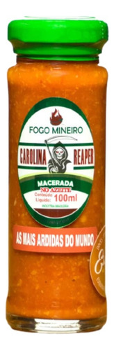 Pimenta Carolina Reaper Macerada Azeite 100ml Sem Gluten