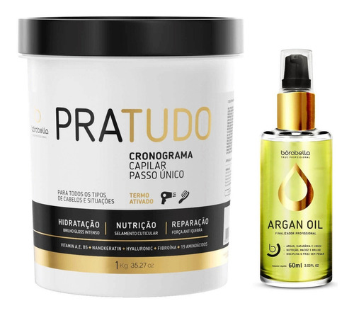 Borabella Pratudo Cronograma Capilar + Oleo Argan 60ml Kit