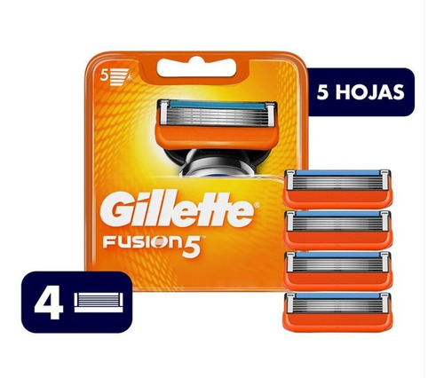 Gillette - Repuestos Para Afeitadora Fusion5 ,4 Unidades