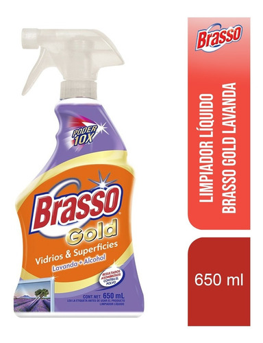 Limpiador Brasso Gold Vidrios Y Superficies Lavanda 650 Ml