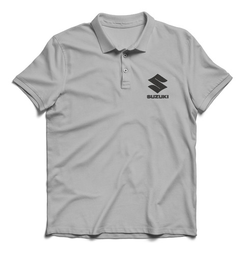 Remera Polo Chomba Hombre Caballero Bordada Logo Suzuki 