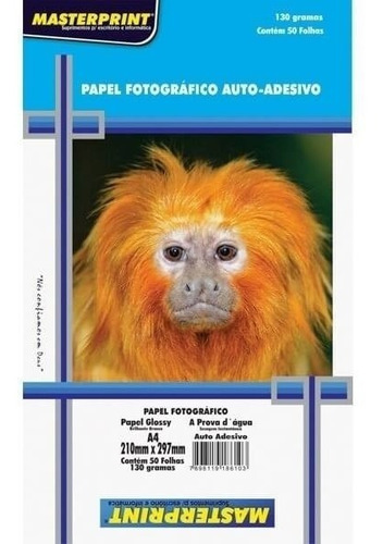 Papel Fotográfico Adesivo A4 Glossy 130g 100 Fls Masterprint