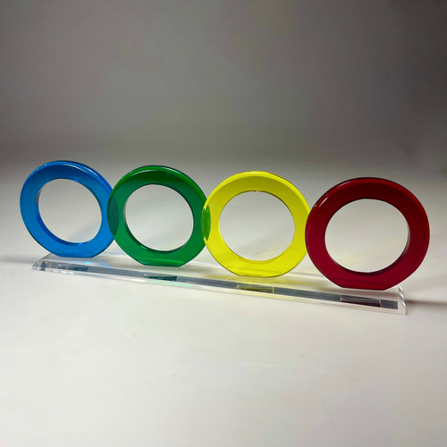 Escultura Circles Decorativa Em Acrílico De 10mm Espessura