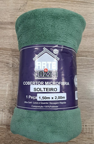 Manta Microfibra Solteiro Lisa 1,80x2,20m Cores Arte & Cazza