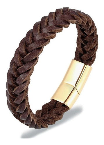 Pulsera De Caballero De Cuero Brown Elegante Y Juvenil Ill