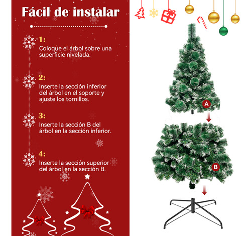 Arboles De Navidad Decorados 1.8m 650 Ramas Adornos Navideño