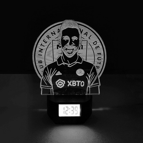 Lámpara 3d Messi Miami Base Reloj