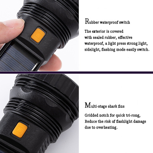 Linterna Led De Alta Potencia, Luces Solares Y Recargables P