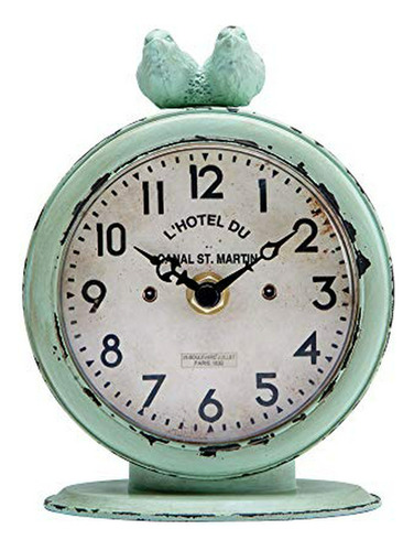 Reloj De Mesa Vintage Con Pájaros.