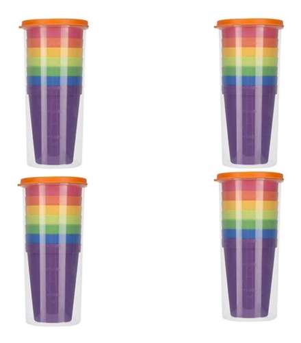 Vasos Multicolor Para Niños, Mxclu-004, 4 Paq. Con 7 Pzas, V