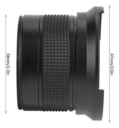 Lente Super Gran Angular Ojo De Pez De 58mm 0.35x Para Slr D