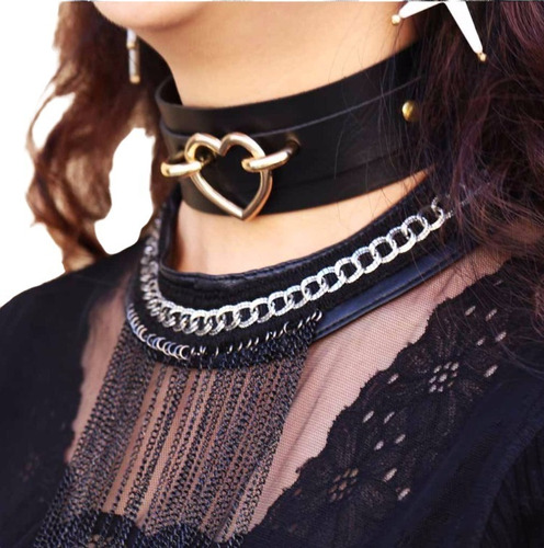 Collar Gótico De Corazón Choker Lolita Kawaii