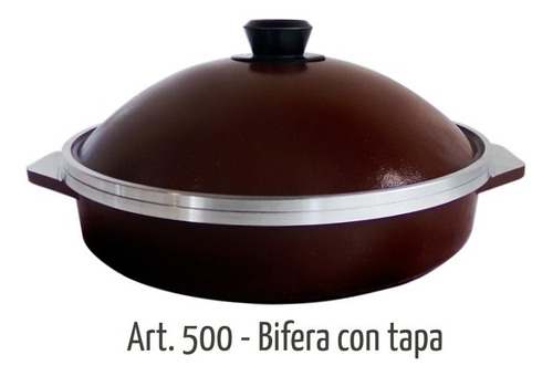 Bifera Con Tapa Eterna  500 Rectificada Marron