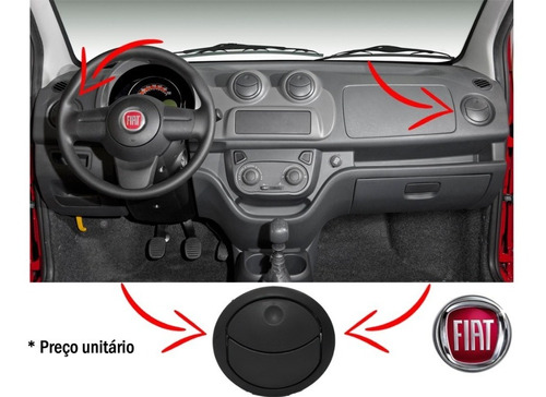 Difusor Ar Saida Lateral Fiat Novo Uno Vivace - Preto