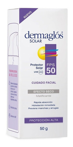 Dermaglós Protector Solar Fps 50 Facial Crema Con Color 50g