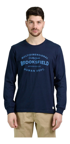 Remera Hombre Brooksfield Diseño Estampa Manga Larga 1512b6