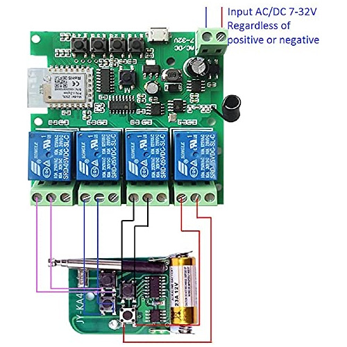 Interruptor De Relé Zigbee Mhcozy De 4 Canales Y 12 V Con Co