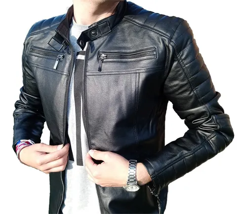 Flexible Oriental cien Chaqueta Negra Cuero Hombre | MercadoLibre 📦