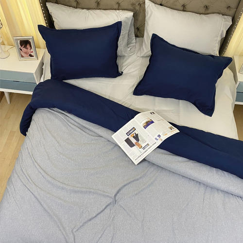 Imagen 2 de 7 de Funda Duvet Doble Doble Faz Melagne Azul - Gris