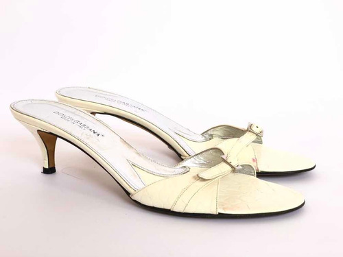 Sandalias Dolce & Gabbana Mujer Made In Italy Crudo Hebilla