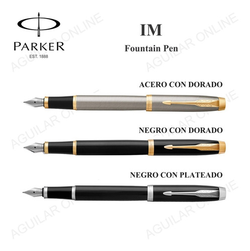Lapicera Pluma Parker Im Acero Con Dorado Apta Grabado