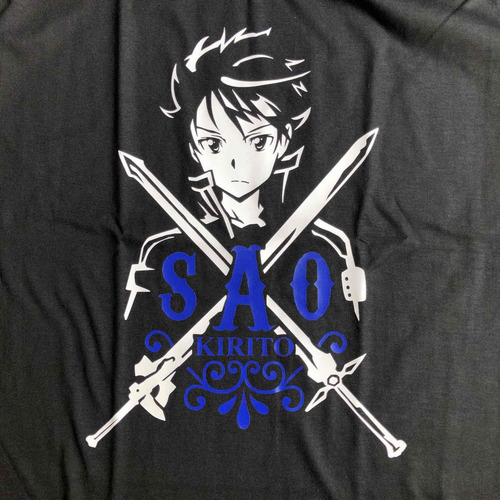 Imagen 2 de 5 de Remera Vinilo Kazuto Kirigaya Kirito Sword Art Online