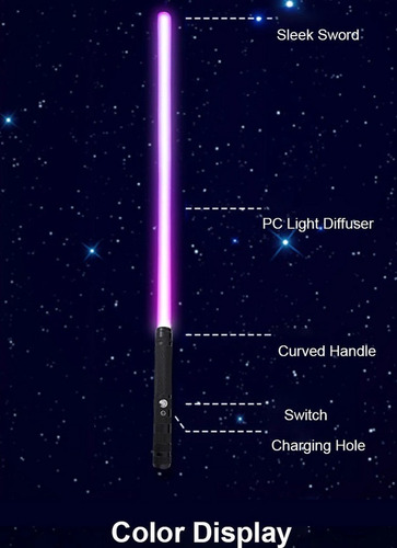 Sable De Luz Laser Mango Metal Sonido Con Efecto Colores Int