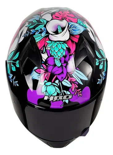 Casco Moto Hro 523dv Mujer Flowerist Rosa Certificado Dot