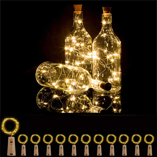Luces Para Botellas, Paquete De 12 Unidades, 20 Luces Led De