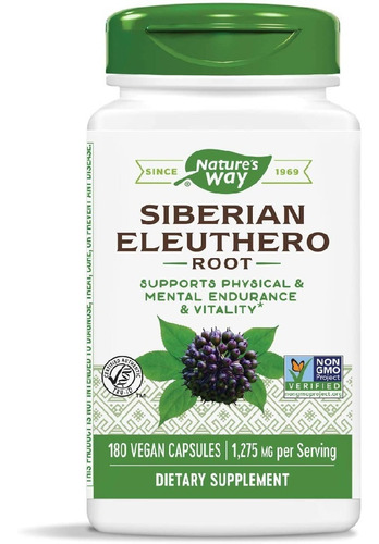 Raíz De Eleutero Siberiano 1275 Mg Nature's Way 180 Capsulas