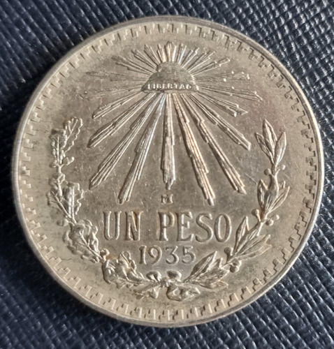 Moneda Mexicana 1 Un Peso Año 1935 Resplandor