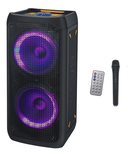 Parlante Bluetooth Karaoke Luces Microfono 2 X 8 Pulgadas