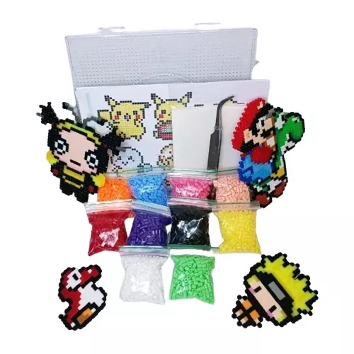 Kit Perler Beads 2,6mm 10mil Peças+ Pegboard+pinça