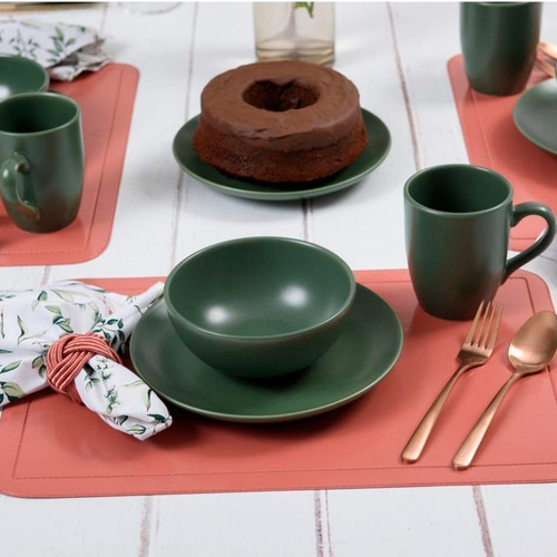 Set de servicio americano, color suplat individual, terracota, 44 cm, liso