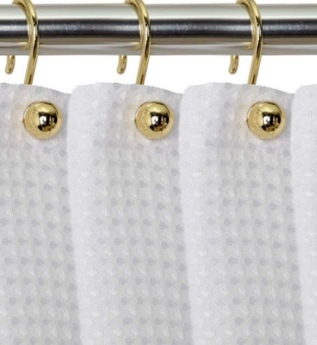 Ganchos Cortina De Baño Acero Inoxidable Cromados Brillosos Dorado