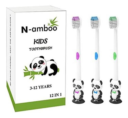 12 Piezas De Cepillo De Dientes De Panda De Dibujos Animados