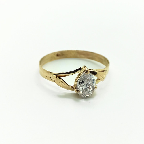 Anillo Cintillo Oro 18k Mujer Compromiso 1,3gr Cubic Gota