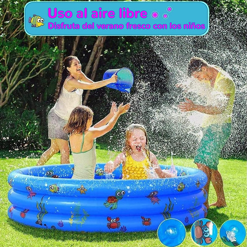 Alberca Inflable Infantil Redonda 130x40 Cm Azul