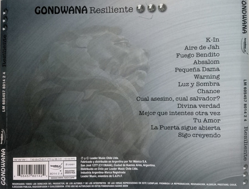 Cd Gondwana (resiliente)