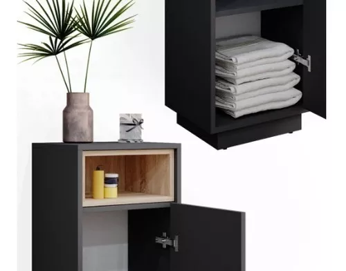 mueble organizador baño moderno o lavadero repisa flotante y tolva