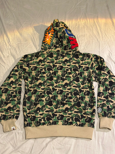 Campera Bape Shark Verde Militar Estilo Streetwear Premium