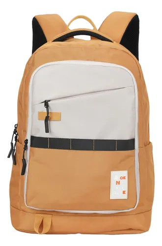 Mochila Impermeable Liceal Estudiante Aoking Xn4021 Color Amarillo Diseño De La Tela Combinada