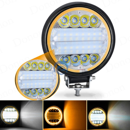 Imagem 2 de 8 de Kit 10 Farol De Milha Redondo Led 12-24v Trator Agricola 72w