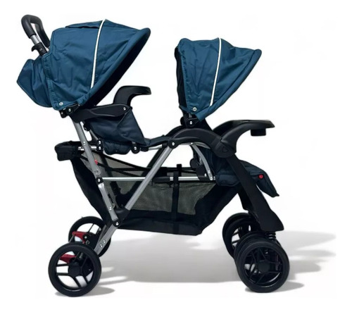 Carriola Gemelar Doble Con Canasto De Lujo Babytek P-a