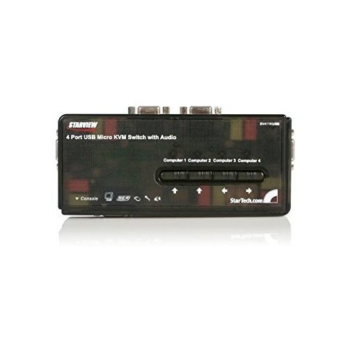 Startech.com Kit De Conmutador Kvm Usb Negro De 4 Puertos Co