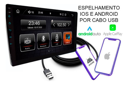 Mp5 Car Play Android Auto 9 Polegadas Roadstar Prime Rs908br
