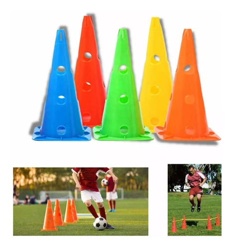 Set De 10 Conos 38cm Con Orificio Entrenamiento /trafico