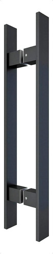 Puxador De Porta Inox Preto Fosco Duplo Pivotante Demima80cm