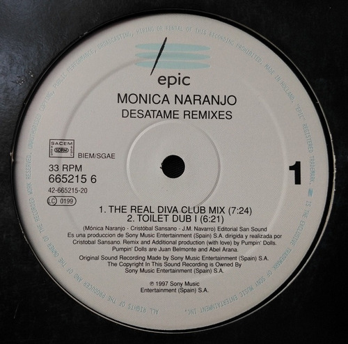 Mónica Naranjo -desátame (remixes) The Real Diva Club Mix (Usado)